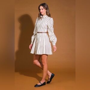 NWT Boutique Gaia Striped Button Down Shirt Dress – Long Sleeve